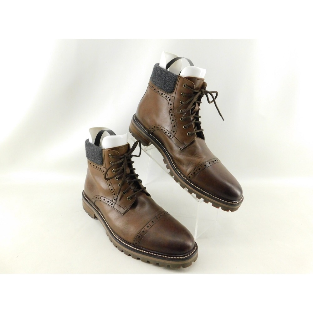 Warfield & Grand Porter men's brown leather cap‎ toe boots size 10